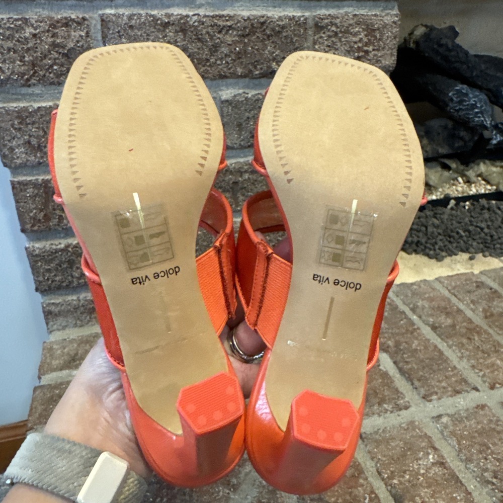 Dolce Vita Womens Sandals Orange Mesh Open-Toe Slide Square Toe Size‎ 6.5 #225 - Picture 3 of 16